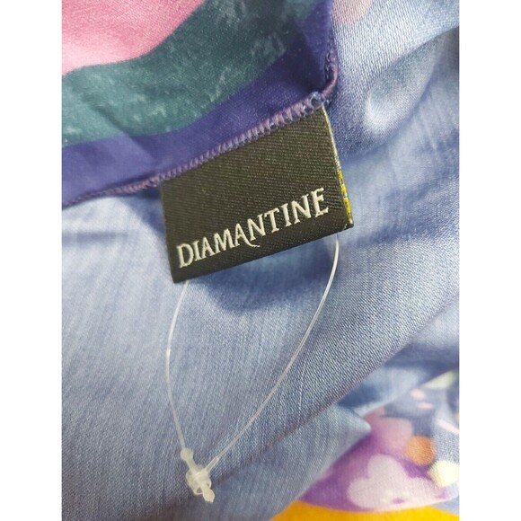 Beautiful Flowers DIAMANTINE MAROCCO Blue and Pink Flowers Scarf NWOT Luxury - Picture 6 of 8